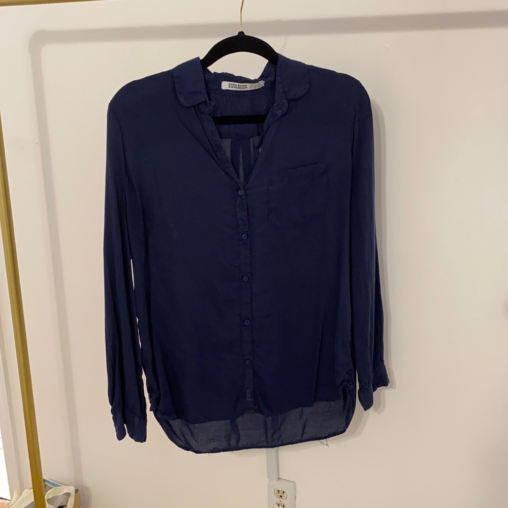Zara navy blue button down